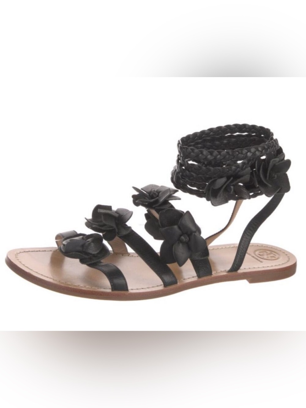 Tory Burch Blossom Gladiator Sandals Floral Leather‎ Lace Up 11